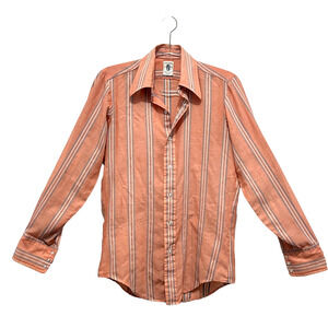 Manhattan Button Up Shirt Lean N' Lively 14 14.5 Men's Small 1960s Dusty Salmon